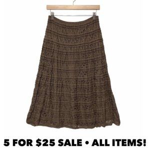 Max Studio Lace A-Line Midi Skirt